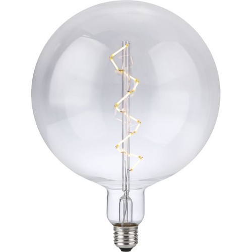 E27 6W XXL Globe LED-Lampe - G200, Spiral-Filament, 580lm, dimmbar, Klarglas