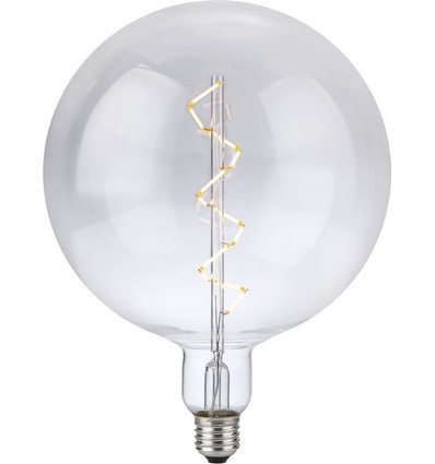 E27 6W XXL Globe LED-Lampe - G200, Spiral-Filament, 580lm, dimmbar, Klarglas