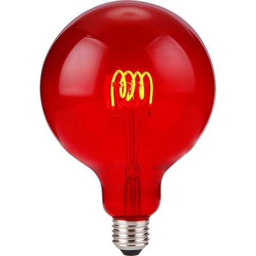 E27 4W dimmbare LED-Filament-Lampe - G125, Flex Globe, Rot, 60lm