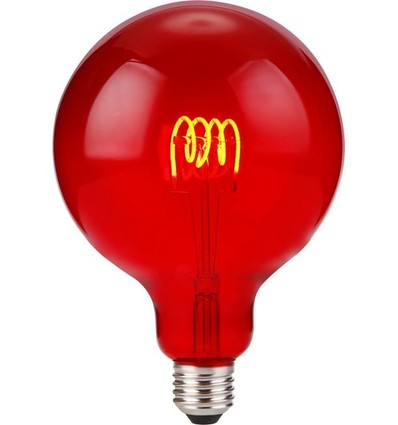 E27 4W dimmbare LED-Filament-Lampe - G125, Flex Globe, Rot, 60lm