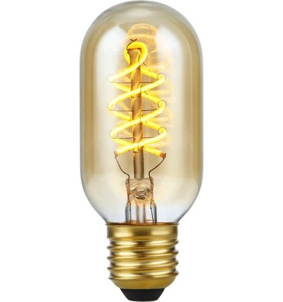 E27 5W dimmbare LED-Lampe - Filament Flex DH Tube, 2000K, Goldglas, 300lm