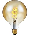 E27 5W dimmbare LED-Filamentlampe - G125, Double Helix, 300lm, 2000K, Goldglas