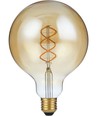 E27 5W dimmbare LED-Filamentlampe - G125, Double Helix, 300lm, 2000K, Goldglas