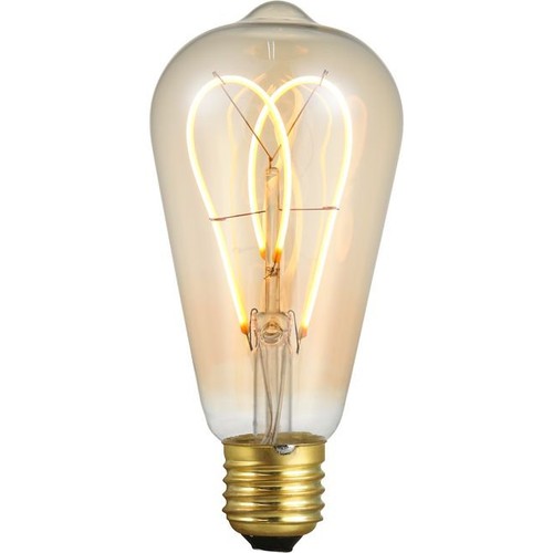 E27 5W dimmbare LED-Lampe - ST64 Rustika, Flex Double Loop, 2000K, Goldglas
