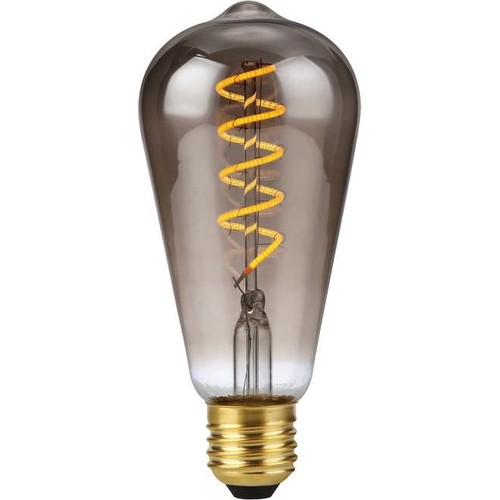 E27 4W dimmbare LED-Filamentlampe - ST64 Rustika, 2200K, Rauchglas, Flex-Filament
