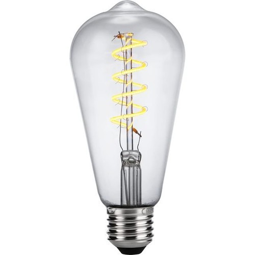E27 4W dimmbare LED Rustika Lampe - ST64, Flex Filament, 2200K, Klarglas