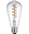 E27 4W dimmbare LED Rustika Lampe - ST64, Flex Filament, 2200K, Klarglas