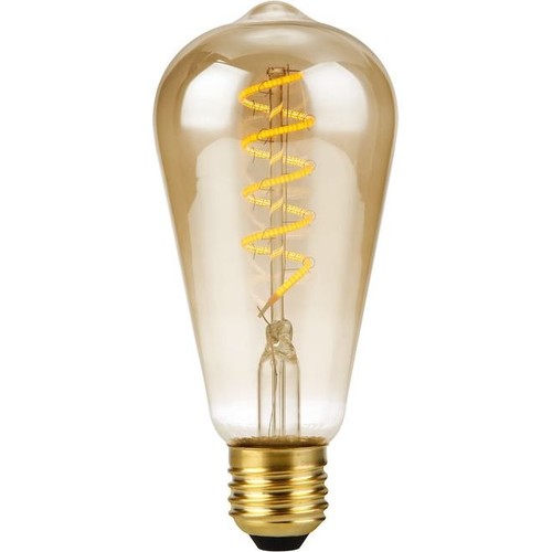 E27 4W dimmbare LED-Lampe - ST64 Rustika, Flex-Filament, 200lm, Goldglas, 2000K