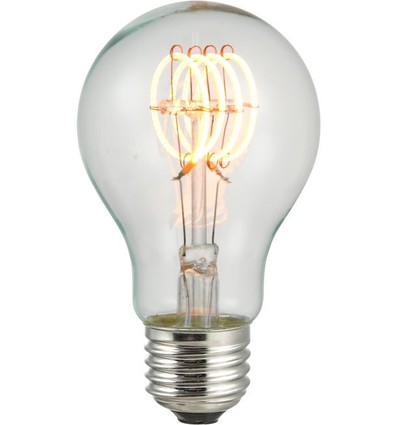 E27 4W dimmbare LED-Filament-Lampe - A60, Flex-Filament, 2200K, 210lm, Klarglas