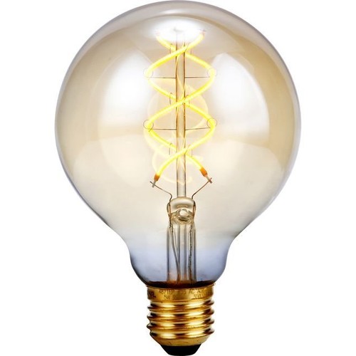 E27 5W dimmbare LED-Lampe - G95, Gold, Flex Double Helix, 2000K, 300lm