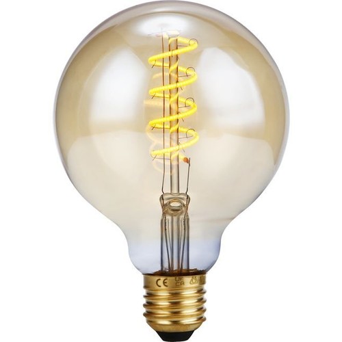 E27 4W dimmbare LED-Filament-Lampe - G95, Flex Globe, 200lm, 2000K, Goldglas