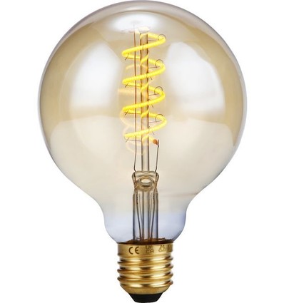 E27 4W dimmbare LED-Filament-Lampe - G95, Flex Globe, 200lm, 2000K, Goldglas