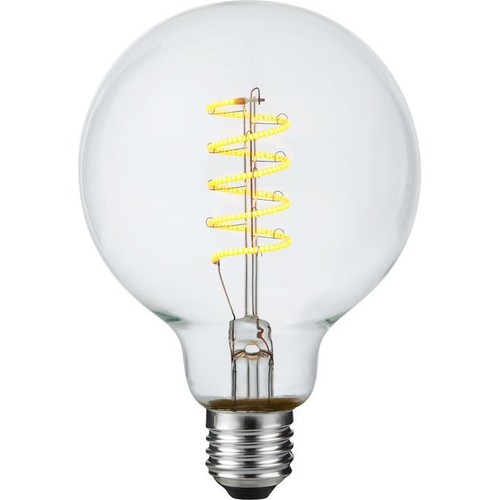 E27 4,5W dimmbare LED-Lampe - G95, Flex Filament, 2200K, Klarglas