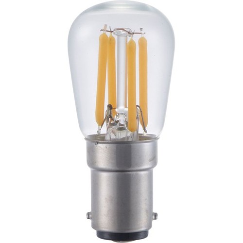 BA15d 3W dimmbare LED-Filament-Lampe - 2500K, klar, 5,6cm, 210lm