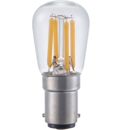 BA15d 3W dimmbare LED-Filament-Lampe - 2500K, klar, 5,6cm, 210lm