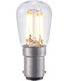 BA15d 3W dimmbare LED-Filament-Lampe - 2500K, klar, 5,6cm, 210lm