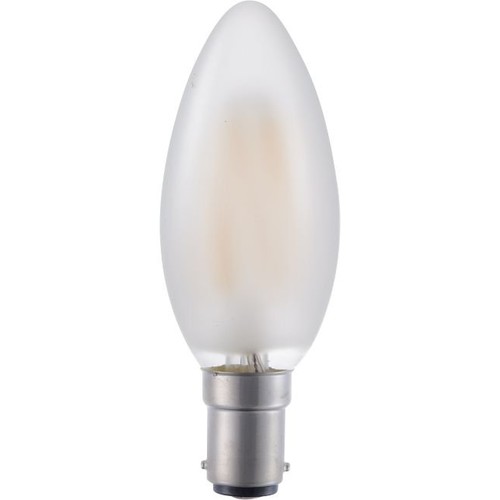 BA15d 4W LED-Kerzenlampe Filament - 320lm, 2500K, Mattglas, dimmbar