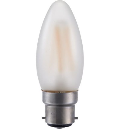 BA22d 4W LED-Tropfenlampe - C35, 380lm, dimmbar, Mattglas, 2500K