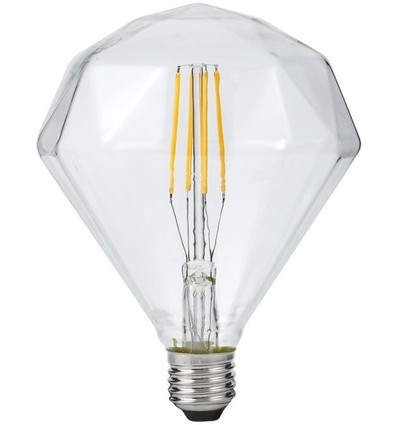 E27 5W dimmbare LED-Filamentlampe - Diamond, 2500K, klar, 450lm