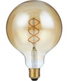 E27 5W 3-Stufen dimmbare LED-Lampe - G125, Filament Flex, 2200K, Goldglas