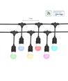 Spectrum Lichterkette für 10 Stück E27 Lampen - 10 Meter, IP44, 230V, ohne Leuchtmittel
