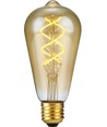 E27 5W 3-Stufen dimmbare LED-Lampe - ST64 Rustika, Flex Filament, 2200K, Goldglas