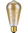 E27 5W 3-Stufen dimmbare LED-Lampe - ST64 Rustika, Flex Filament, 2200K, Goldglas