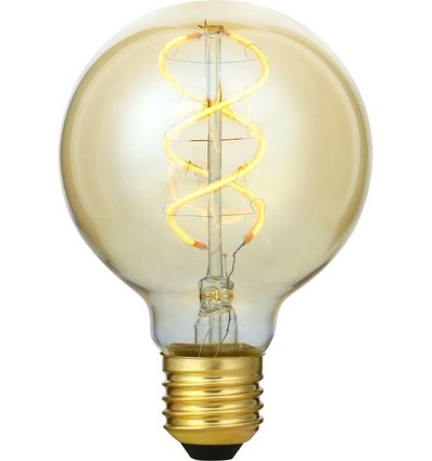 E27 5W 3-Stufen dimmbare LED-Lampe - G80, Gold, Flex-Filament, 2200K, 460lm