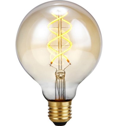 E27 5W 3-Stufen dimmbare LED-Lampe - G95, Gold, Filament Flex, 2200K, 460lm