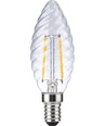 E14 2W dimmbare LED-Kronlampe - Twisted Candle, Filament, 2700K, Klarglas