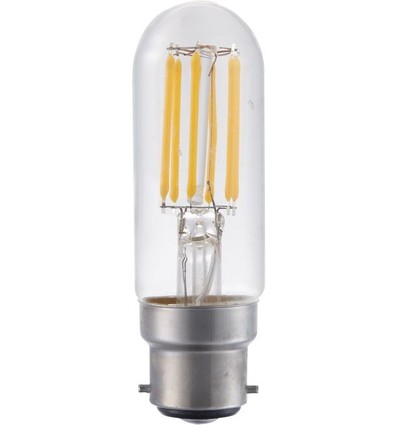 B22d 5W dimmbare LED-Filament-Röhrenlampe - 9,5cm, 2700K, Klarglas