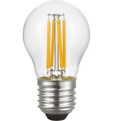 E27 4W Filament Tropfenlampe 24V - G45, 310lm, 2500K, Klarglas, AC/DC
