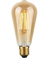 E27 8W dimmbare LED Rustika Lampe - ST64, 640lm, 2200K, Goldglas, Filament