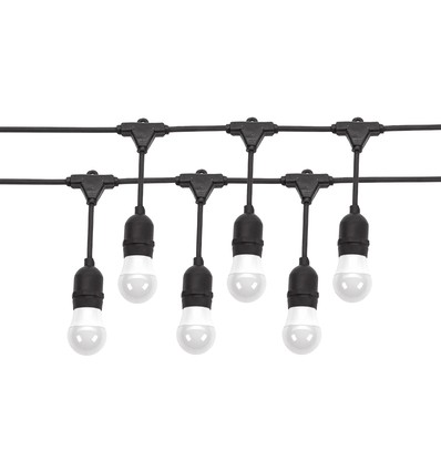 Spectrum Lichterkette für 10 Stück E27 Lampen - 10 Meter, IP44, 230V, ohne Leuchtmittel