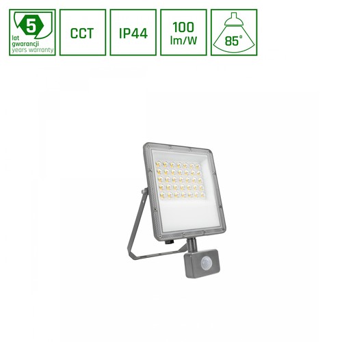 30W NOCTIS MAX Fluter mit PIR-Sensor - IP44, CCT, grau
