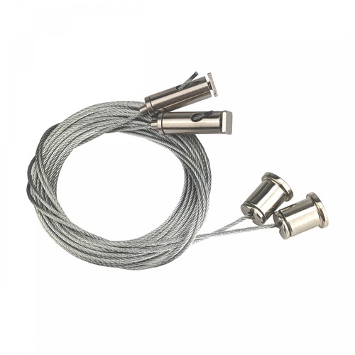8m Drahtseilaufhängung aus verzinktem Stahl, 2er-Set - Universal-Montageset, Silber