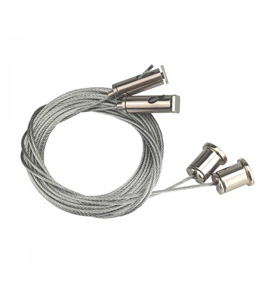 8m Drahtseilaufhängung aus verzinktem Stahl, 2er-Set - Universal-Montageset, Silber