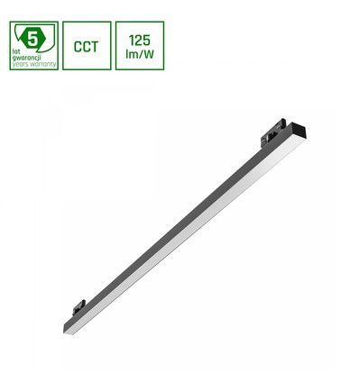 20W/30W/40W ALLDAY BASIC 3-Phasen Schienenstrahler - 120cm, 3CCT, 115°, IP20, schwarz, 5 Jahre Garantie