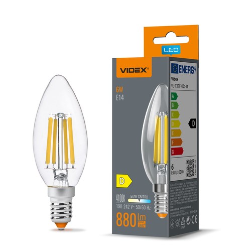 E14 6W Filament Kerzenlampe - C37, Neutralweiß
