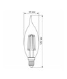 E14 6W LED Filament Tropfenlampe - C37, Bronze Glas, Extra Warmweiß