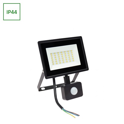 30W NOCTIS LUX 3 LED-Fluter mit PIR-Sensor - IP44, Neutralweiß, Schwarz