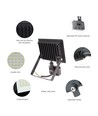 30W NOCTIS LUX 3 LED-Fluter mit PIR-Sensor - IP44, Neutralweiß, Schwarz