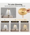 Wiederaufladbare LED-Tischleuchte mit kabellosem Laden - Gold, Touch-dimmbar, CCT, IP54