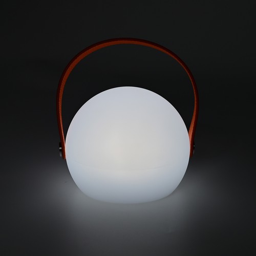 Wiederaufladbare RGB LED-Tischleuchte Ø13cm - Weiß, inkl. Fernbedienung, IP54 Außenbereich