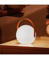 Wiederaufladbare RGB LED-Tischleuchte Ø13cm - Weiß, inkl. Fernbedienung, IP54 Außenbereich