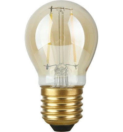 E27 2,9W dimmbare LED-Tropfenlampe - Filament, G45, 2200K, Goldglas
