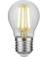 E27 7W dimmbare LED-Tropfenlampe - G45, Filament, Klarglas, 806lm, 2700K