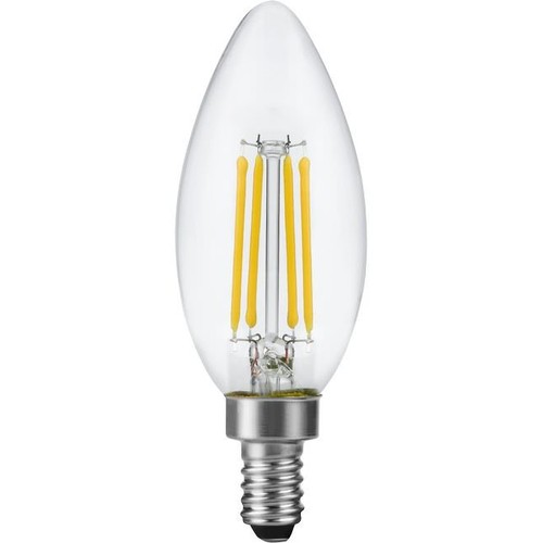 E12 4,4W dimmbare LED-Tropfenlampe - Filament, C35, 470lm, 2700K, Klarglas