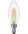 E12 4,4W dimmbare LED-Tropfenlampe - Filament, C35, 470lm, 2700K, Klarglas