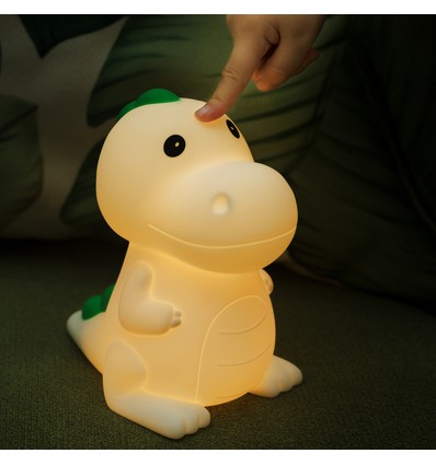 MOCHI Dinosaurier Nachtlicht aus weichem Silikon - aufladbar, Farbwechsel + Warmweiß
